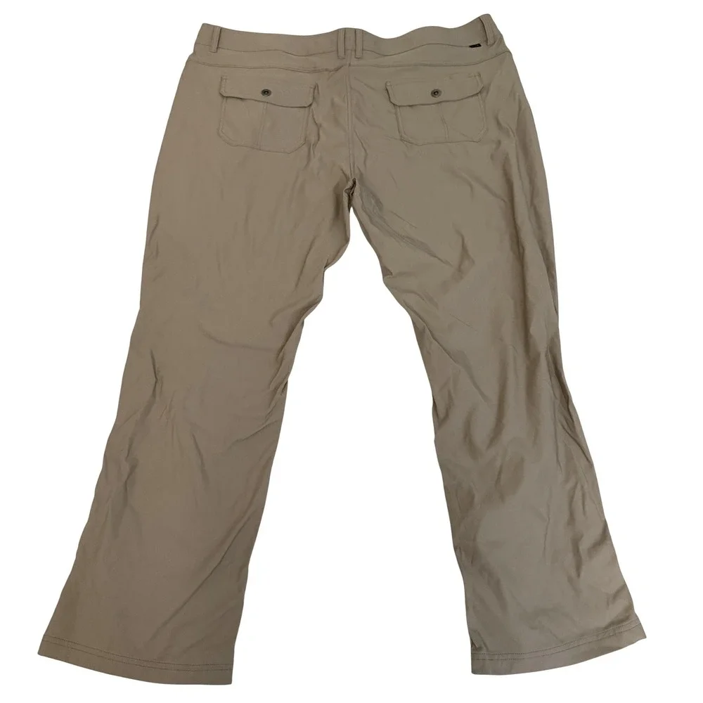 prAna Halle Straight Pants Womens 22W Tan Excellent Hiking Outdoor Stretch Zion